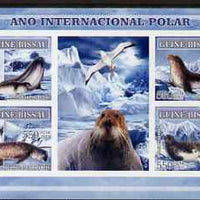 Guinea - Bissau 2007 International Polar Year - Birds & Seals imperf sheetlet containing 4 values & 2 labels unmounted mint