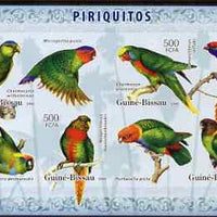 Guinea - Bissau 2007 Parrots imperf sheetlet containing 4 values & 4 labels unmounted mint