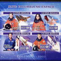 Guinea - Bissau 2007 Space Shuttle Columbia imperf sheetlet containing 4 values unmounted mint, Yv 2286-89