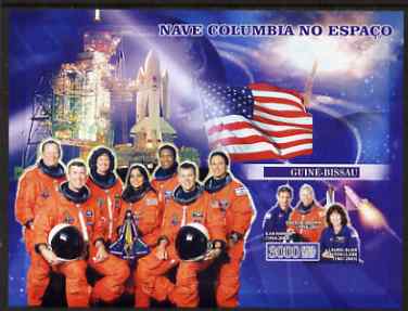 Guinea - Bissau 2007 Space Shuttle Columbia imperf s/sheet containing 1 value unmounted mint, Yv 336