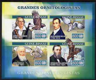 Guinea - Bissau 2007 Ornithologists imperf sheetlet containing 4 values (Birds of Prey) unmounted mint, Yv 2314-17