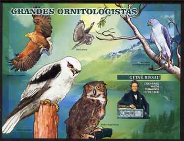 Guinea - Bissau 2007 Ornithologists imperf s/sheet containing 1 value (Birds of Prey) unmounted mint, Yv 343