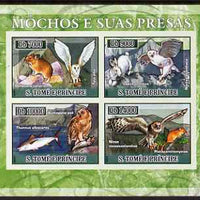 St Thomas & Prince Islands 2007 Owls & Their Prey imperf sheetlet containing 4 values unmounted mint