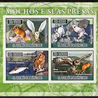 St Thomas & Prince Islands 2007 Owls & Their Prey imperf sheetlet containing 4 values unmounted mint