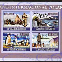 St Thomas & Prince Islands 2007 International Polar Year imperf sheetlet containing 4 values unmounted mint