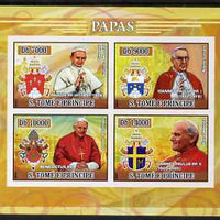 St Thomas & Prince Islands 2007 Popes imperf sheetlet containing 4 values unmounted mint