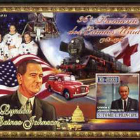 St Thomas & Prince Islands 2007 US Presidents #36 Lyndon B Johnson imperf s/sheet containing 1 value unmounted mint