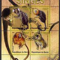 Benin 2007 Primates perf sheetlet containing 4 values fine cto used
