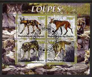 Benin 2007 Wolves perf sheetlet containing 4 values fine cto used