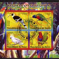 Benin 2007 Parrots perf sheetlet containing 4 values fine cto used