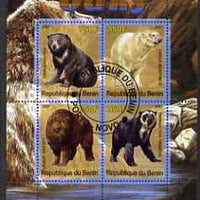 Benin 2007 Bears perf sheetlet containing 4 values fine cto used