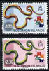 Solomon Islands 2001 Hong Kong Stamp Exhibition - Snakes perf set of 2 unmounted mint, SG 988-89
