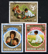 Dubai 1971 UNICEF perf set of 3 cto used, SG 385-87*