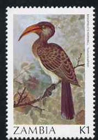 Zambia 1987 Birds - 1k Hornbill unmounted mint, SG 491