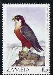 Zambia 1987 Birds - 5k Falcon unmounted mint, SG 500