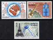 Dubai 1971 Outer Space Telecommunications Congress perf set of 3 unmounted mint, SG 374-76*