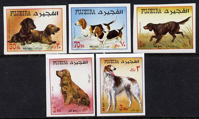 Fujeira 1970 Dogs imperf set of 5 unmounted mint (Mi 602-606B)