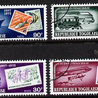 Togo 1973 Postal Service (Stamp on Stamp with Transport) set of 4 cto used, SG 961-64