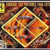 Haiti 2006 Ferrari Cars 1960-1970 imperf sheetlet containing 4 diamond shaped values unmounted mint
