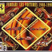 Haiti 2006 Ferrari Cars 1980-1990 imperf sheetlet containing 4 diamond shaped values unmounted mint