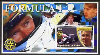 Guinea - Conakry 2003 Formula 1 perf s/sheet #1 containing 1 value (Mika Hakkinen) with Rotary logo unmounted mint