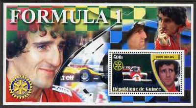 Guinea - Conakry 2003 Formula 1 perf s/sheet #6 containing 1 value (Alain Prost) with Rotary logo unmounted mint