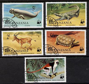 Tanzania 1977 WWF Endangered Species set of 5 fine cds used, SG 212-16*