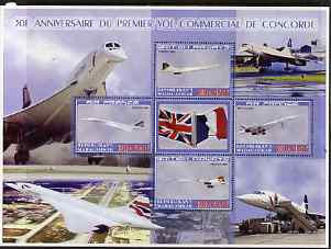 Madagascar 2006 30th Anniversary of Concorde #1 large perf sheetlet containing 4 values plus label, unmounted mint