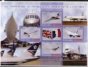 Madagascar 2006 30th Anniversary of Concorde #2 large perf sheetlet containing 4 values plus label, unmounted mint