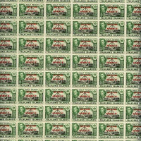 Falkland Islands Dependencies - South Shetlands 1944 KG6 1/2d black & green complete folded sheet of 60 unmounted mint SG D1