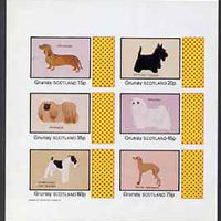 Grunay 1983 Dogs (Dachshund, Scottie, Peke, Maltese etc) imperf set of 6 values (15p to 75p) unmounted mint