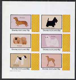 Grunay 1983 Dogs (Dachshund, Scottie, Peke, Maltese etc) imperf set of 6 values (15p to 75p) unmounted mint