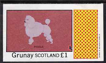 Grunay 1983 Dogs (Poodle) imperf souvenir sheet (£1 value) unmounted mint