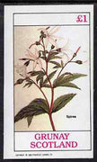 Grunay 1983 Flowers #16 (Spirea) imperf souvenir sheet (£1 value) unmounted mint