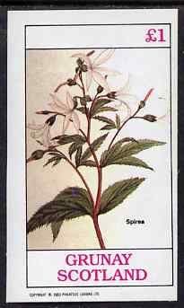 Grunay 1983 Flowers #16 (Spirea) imperf souvenir sheet (£1 value) unmounted mint