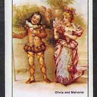 Grunay 1982 Shakespeare Characters (Olivia & Malvolio) imperf souvenir sheet (£1 value) unmounted mint