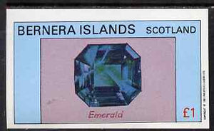 Bernera 1983 Precious Stones (Emerald) imperf souvenir sheet (£1 value) unmounted mint