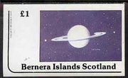 Bernera 1981 Planets (Saturn) imperf souvenir sheet (£1 value) unmounted mint