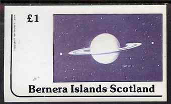 Bernera 1981 Planets (Saturn) imperf souvenir sheet (£1 value) unmounted mint