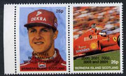 Bernera 2004 Michael Schumacher World Champion opt on 1997 se-tenant pair unmounted mint