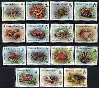 Solomon Islands 1993 Crabs definitive set of 15 values complete unmounted mint, SG 752-66