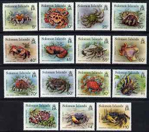 Solomon Islands 1993 Crabs definitive set of 15 values complete unmounted mint, SG 752-66