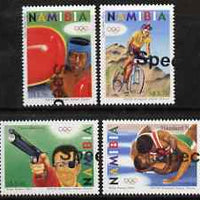 Namibia 2004 Athens Olympic Games perf set of 4 with part SPECIMEN overprint (opt goes across 2 stamps) unmounted mint, as SG 978-81