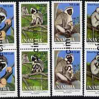 Namibia 2004 Vervet Monkeys perf set of 4 in pairs overprinted SPECIMEN (opt goes across 2 stamps) unmounted mint, as SG 954-57