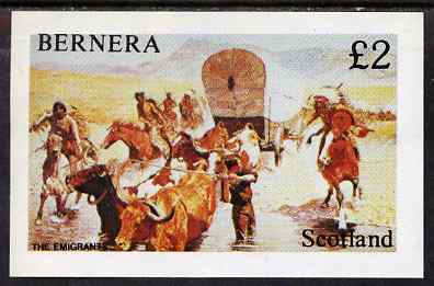 Bernera 1981? Wild West imperf deluxe sheet (£2 value - The Emigrants) unmounted mint