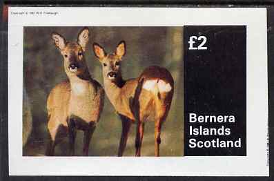 Bernera 1981 Deer #2 imperf deluxe sheet (£2 value) unmounted mint