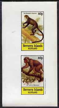 Bernera 1983 Primates (Guenon & Macaque) imperf set of 2 values unmounted mint
