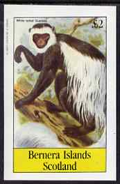 Bernera 1983 Primates (Guereza) imperf deluxe sheet (£2 value) unmounted mint