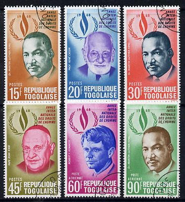 Togo 1969 Human Rights set of 6 cto used, SG 628-33