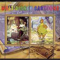 Congo 2007 Walt Disney Cartoons perf s/sheet #01 containing 2 values fine cto used